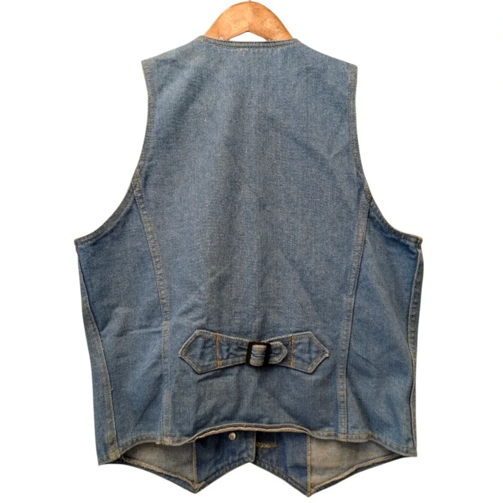 Vintage Pentimento Denim Vest Medium Wash Cinch Back Charms Womens Large B-7 - Picture 3 of 11